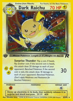 Dark Raichu - Unlimited Holofoil
