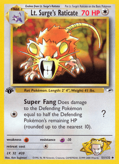 Lt. Surge's Raticate - Normal