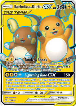 Raichu & Alolan Raichu-GX - Holofoil