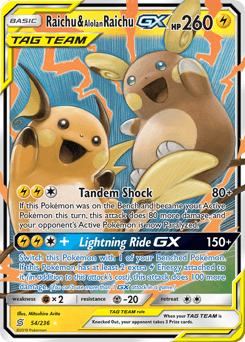 Raichu & Alolan Raichu-GX - Holofoil