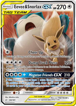 Eevee & Snorlax-GX - Holofoil