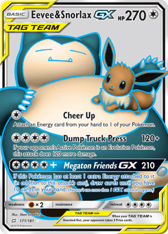 Eevee & Snorlax-GX - Holofoil