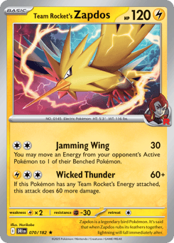 Team Rocket's Zapdos - Reverse Holofoil