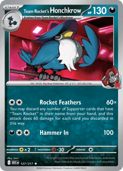 Team Rocket's Honchkrow - Reverse Holofoil