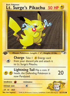 Lt. Surge's Pikachu - Normal