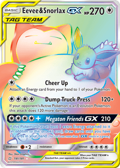 Eevee & Snorlax-GX - Holofoil
